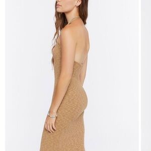 Forever 21 Ribbed Tan Sleeveless Midi Dress Small